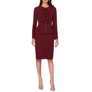 Burgundy Skirt Suit